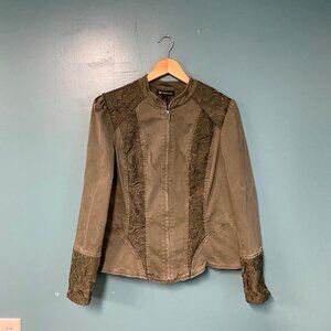 I.n.c - Olive Green Zip Up Jacket - XL